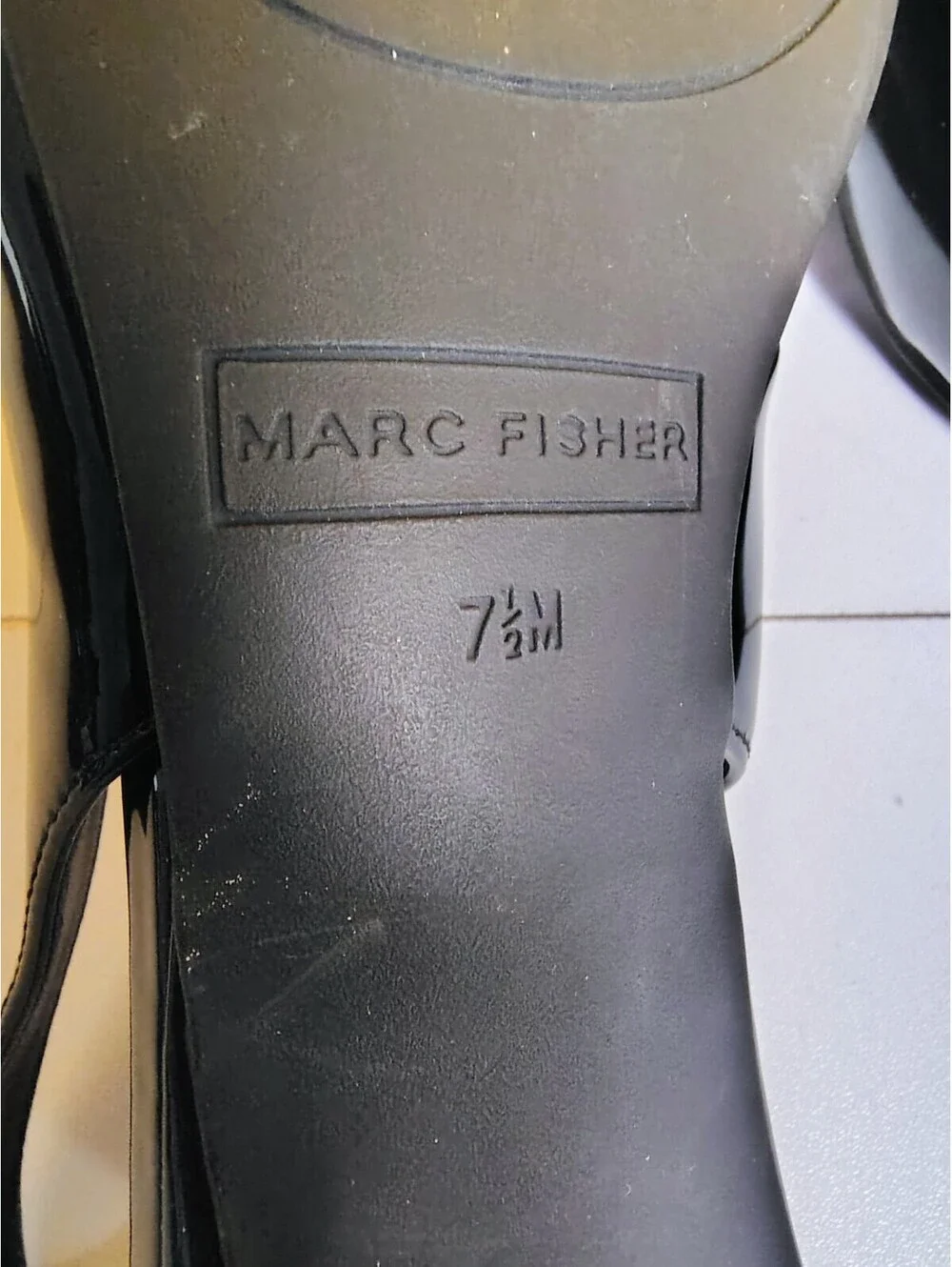 Marc Fisher Kerrey Slingback Flats Womens 7.5 M Black Patent Bow Pointed Toe